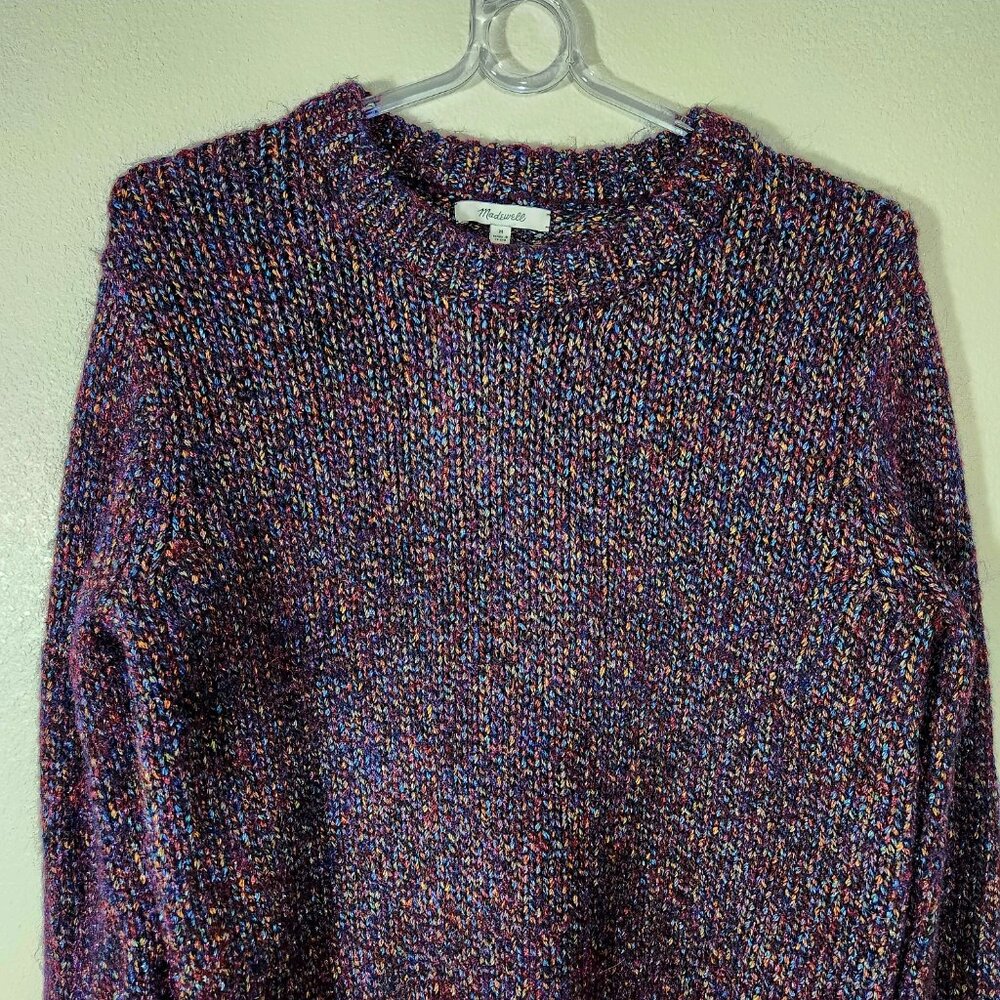 Madewell Marled Shimmer Pullover Sweater Purple Size M - Picture 3 of 14